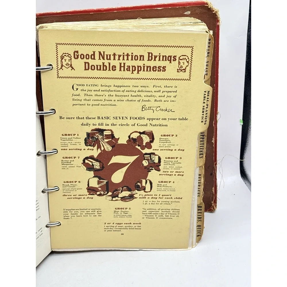 Vintage Betty Crockers Picture Cook Book Binder Red And White Kitchen Decor
